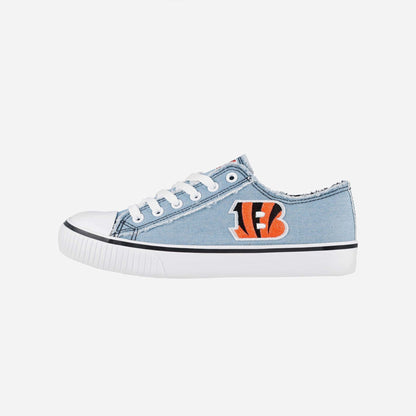 Cincinnati Bengals Womens Denim Low Top Canvas Shoes NDD
