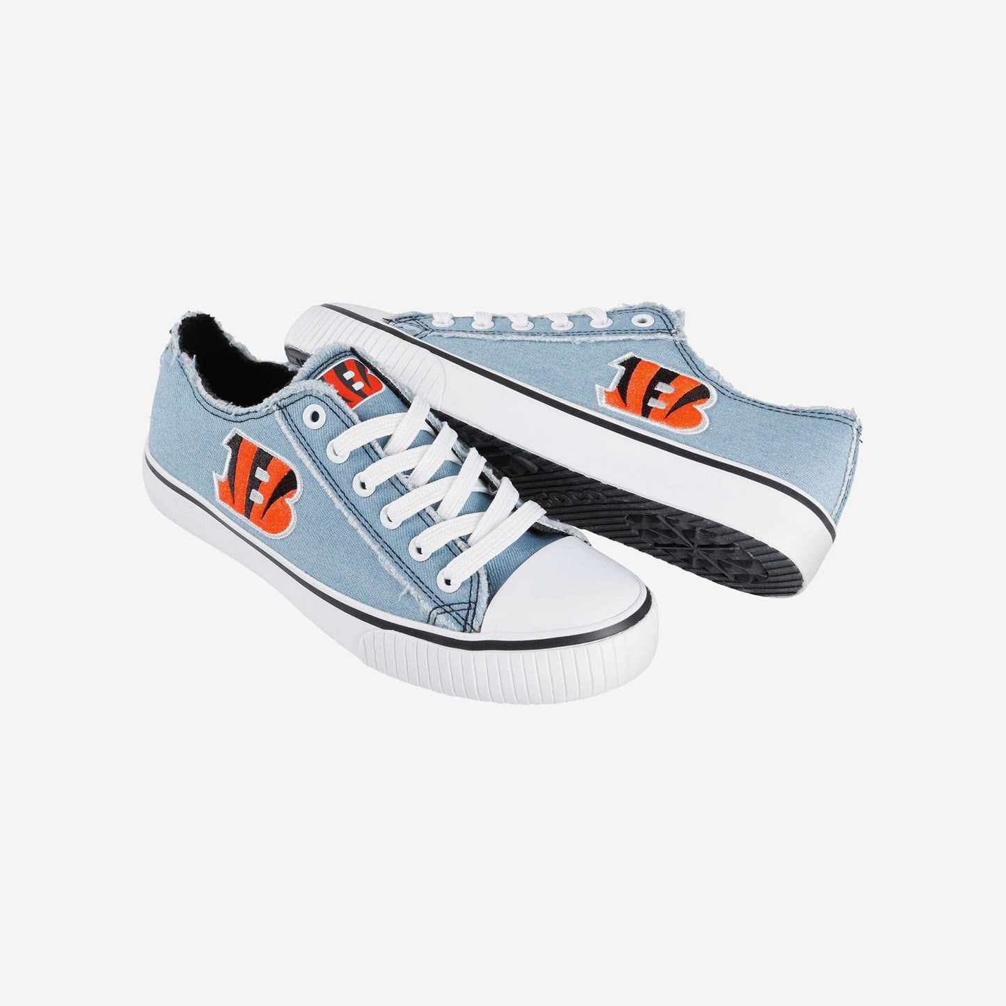 Cincinnati Bengals Womens Denim Low Top Canvas Shoes NDD