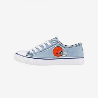 Cleveland Browns Womens Denim Low Top Canvas Shoes NDD