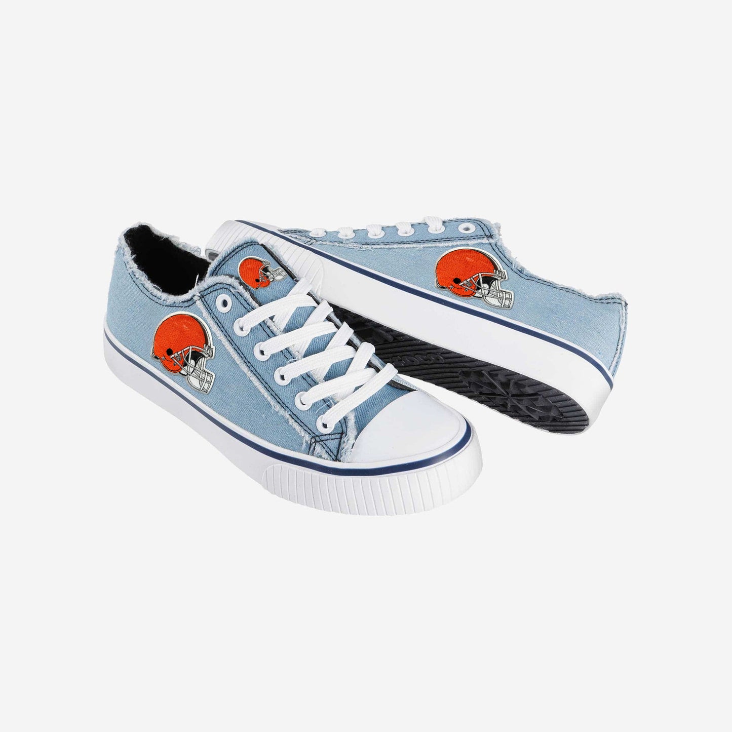 Cleveland Browns Womens Denim Low Top Canvas Shoes NDD