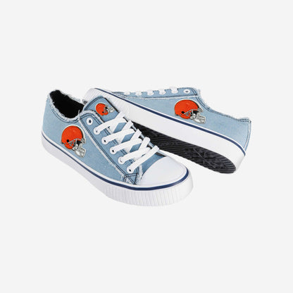 Cleveland Browns Womens Denim Low Top Canvas Shoes NDD