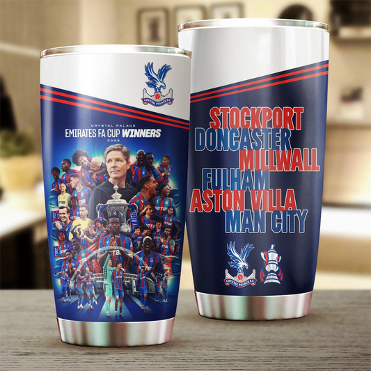 Crystal Palace FC Champons FA Cup 2025 Tumbler DDTTTV