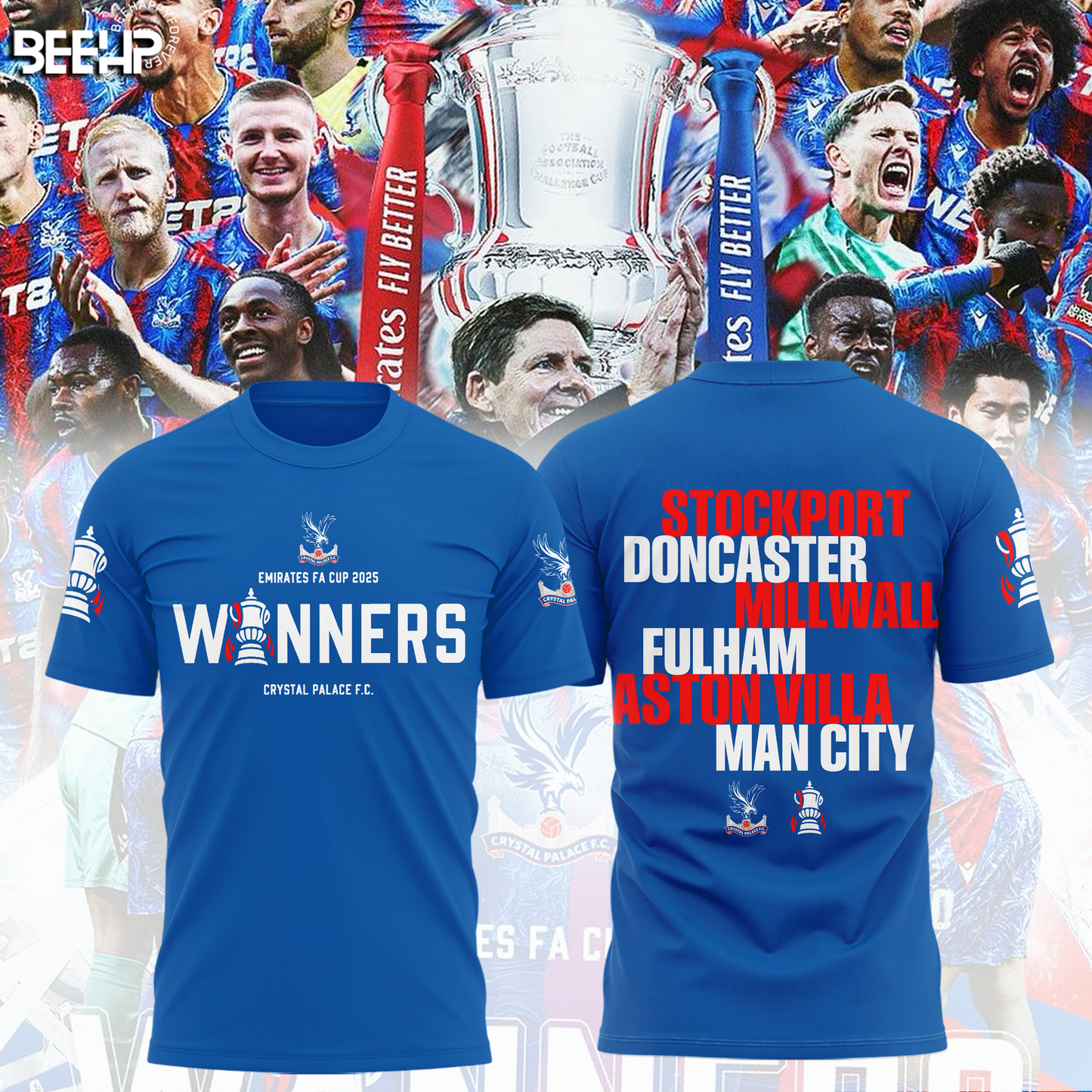 Crystal Palace FC Champons FA Cup 2025 V12 Shirt DDTTTV