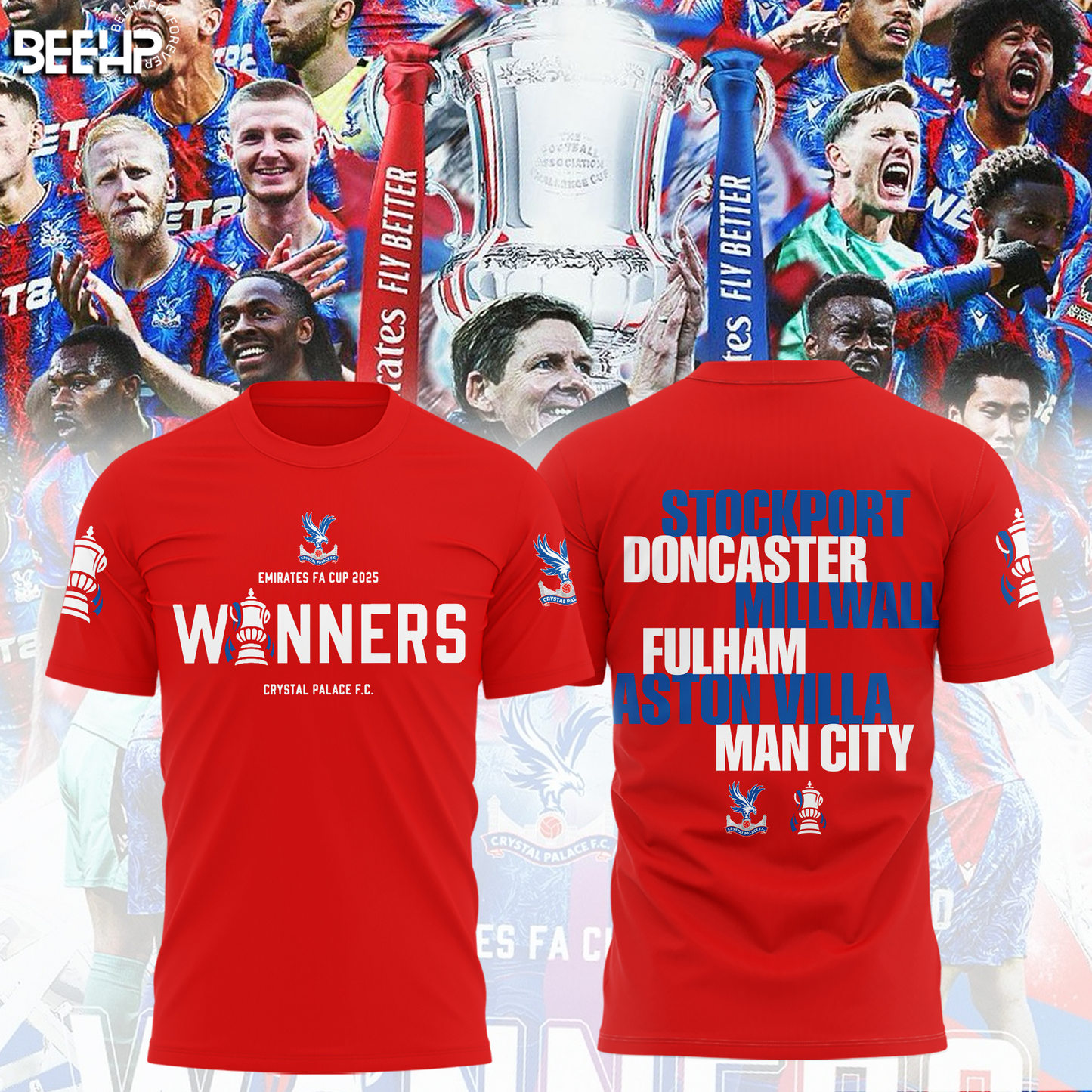 Crystal Palace FC Champons FA Cup 2025 V12 Shirt DDTTTV