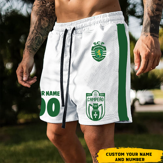 Custom Name And Number Sporting CP Campeao Special Short Pants