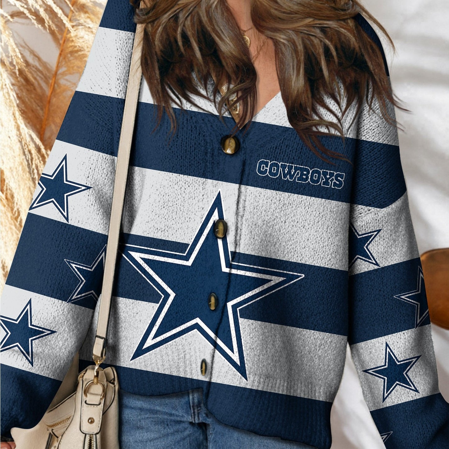 DAL x NFL Cardigan Sweatshirt With Button  DatND DVT