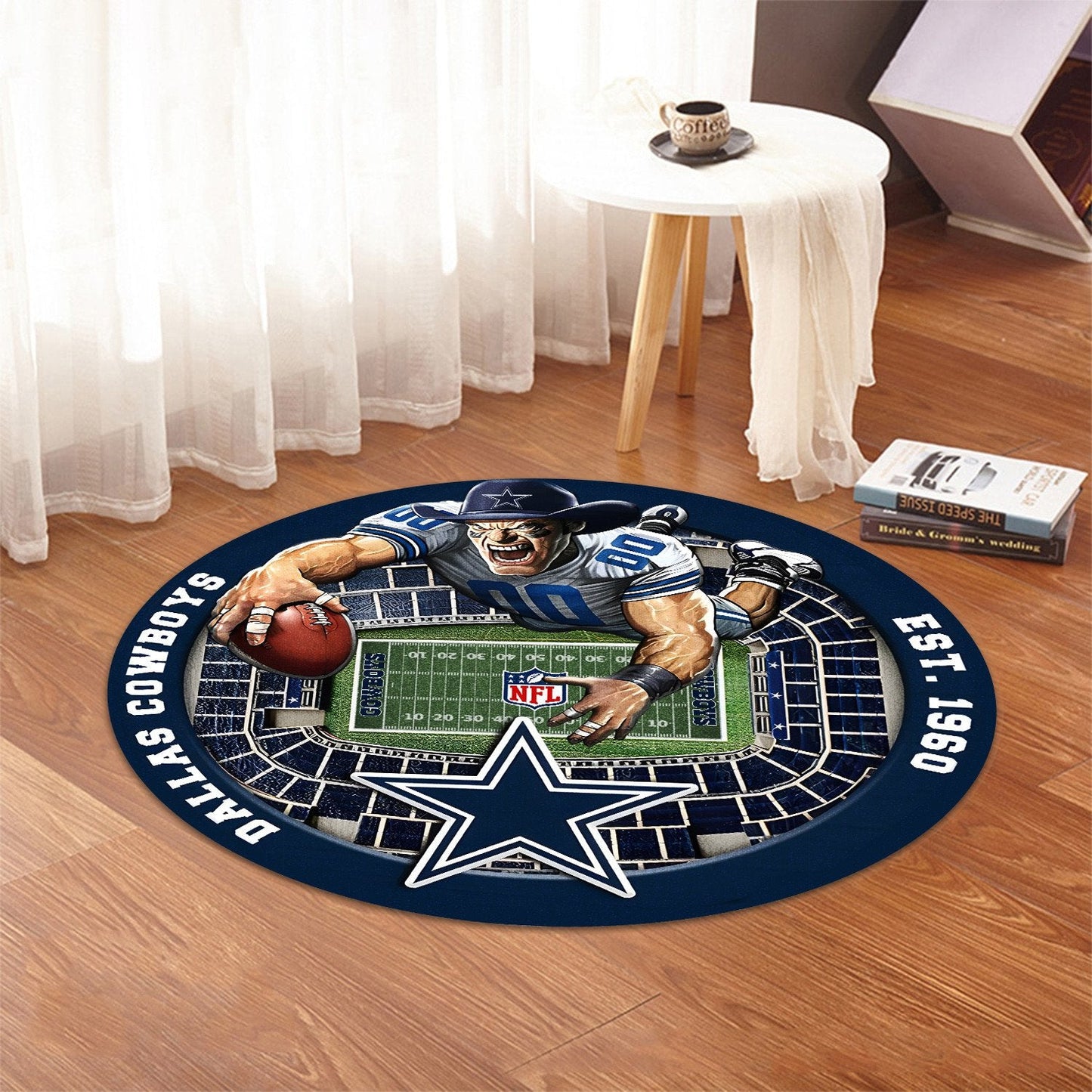 DAL x NFL Luxury 3D Round Rug DatND DVT