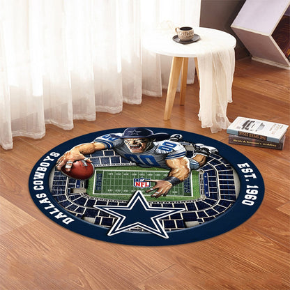DAL x NFL Luxury 3D Round Rug DatND DVT