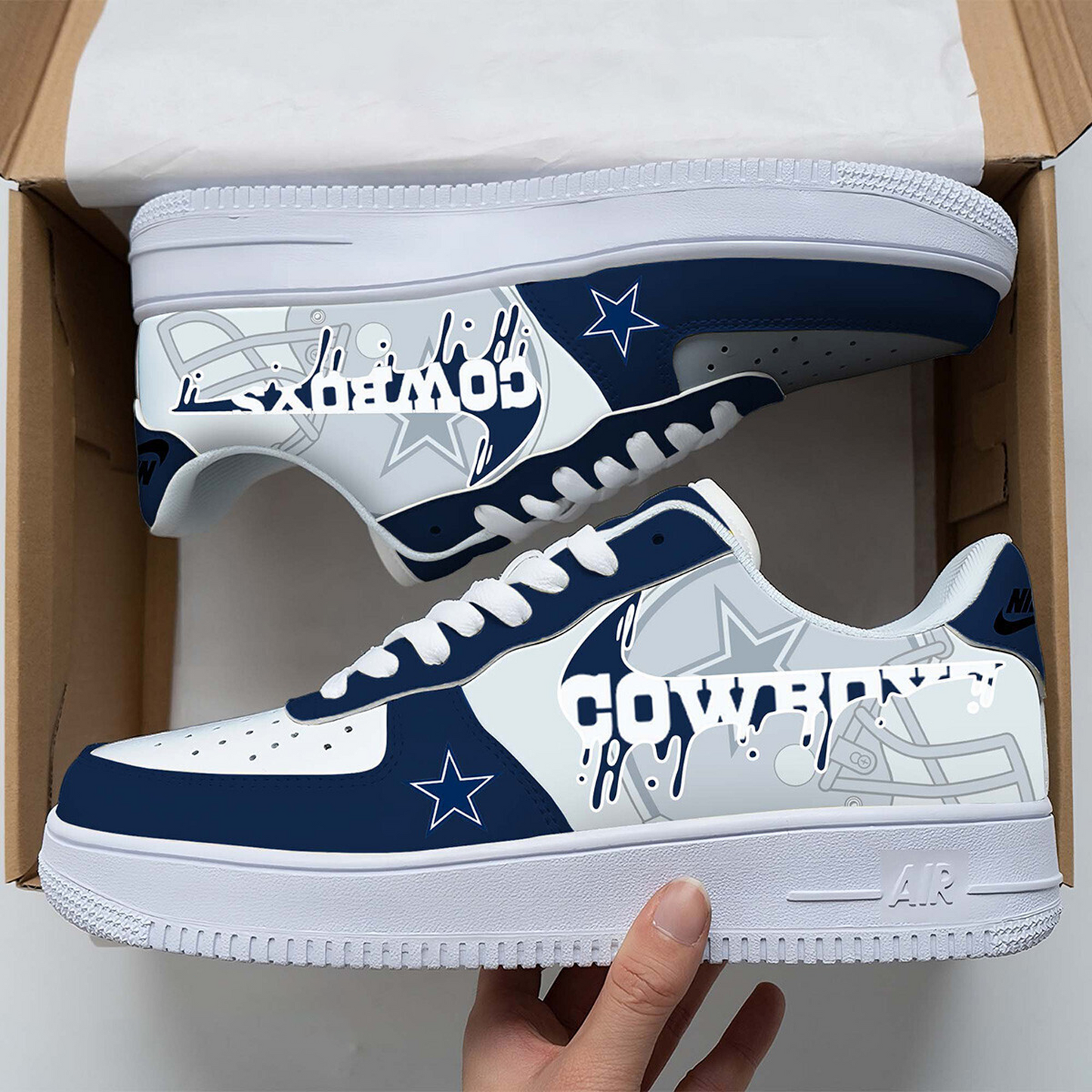 DAL x NFL Team Logo Fan Air Force 1 Shoes DATND TANTD