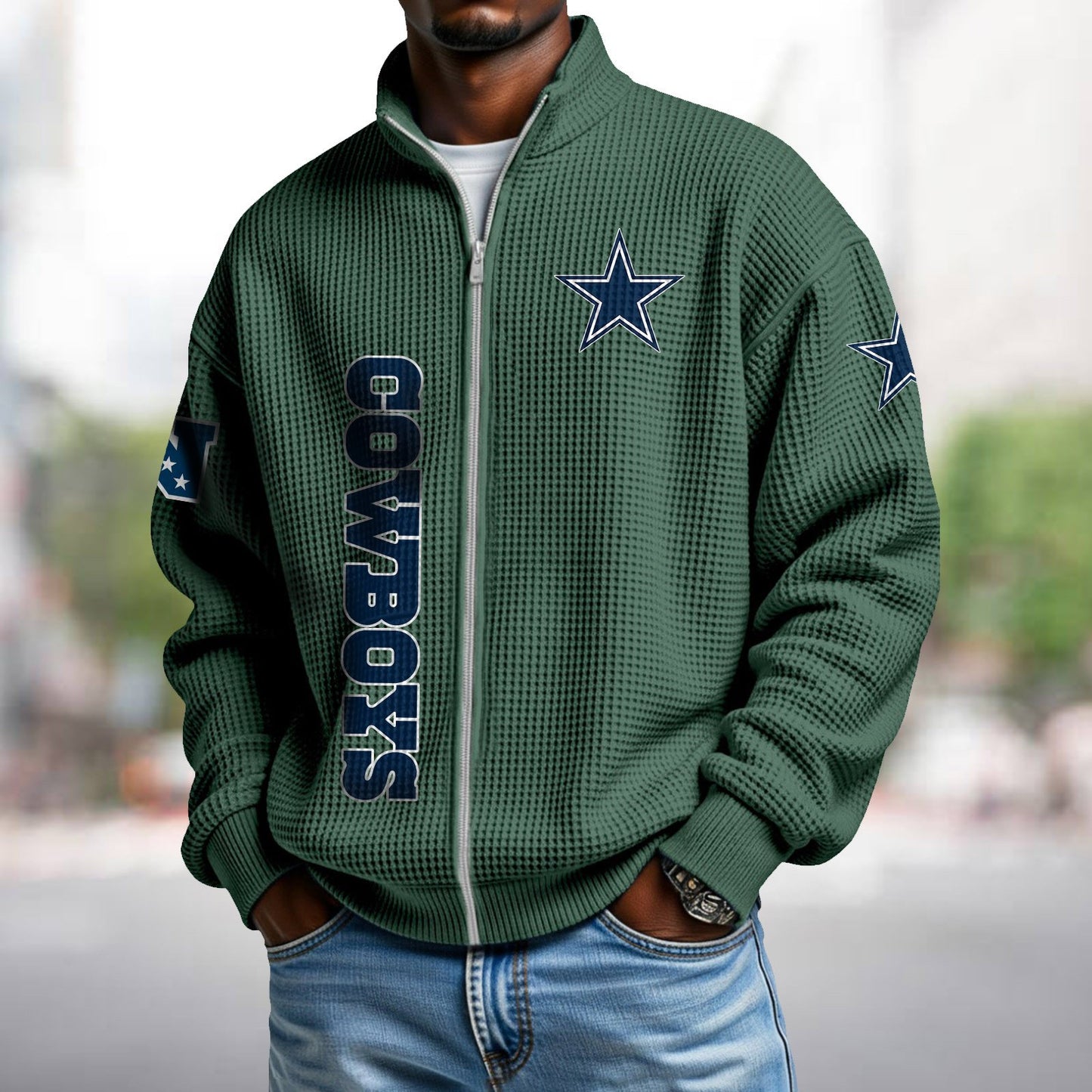 DAL x NFL Waffle Zip-Up Sweatshirt DATND TANTD