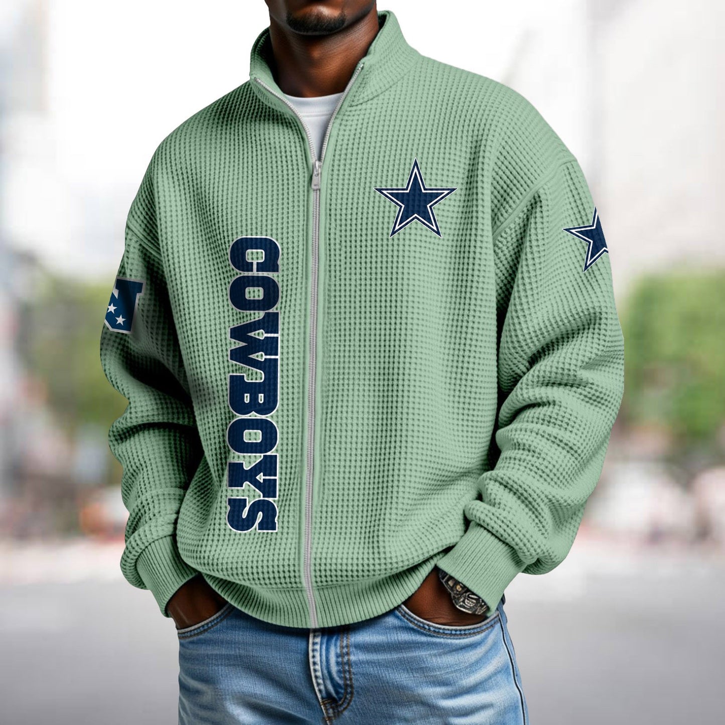 DAL x NFL Waffle Zip-Up Sweatshirt DATND TANTD