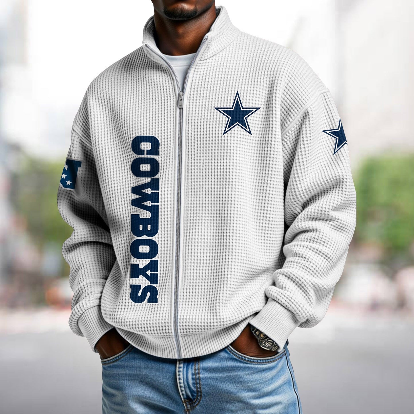 DAL x NFL Waffle Zip-Up Sweatshirt DATND TANTD