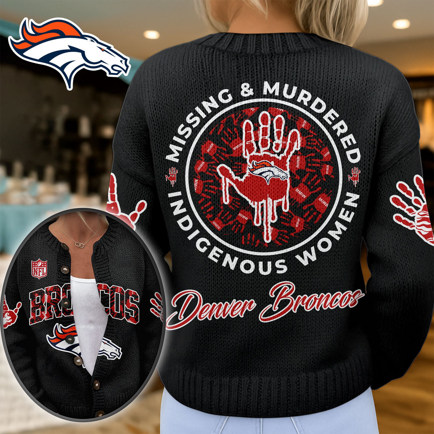 DB Premium NFL Cozy Knit Cardigan DDT NTL