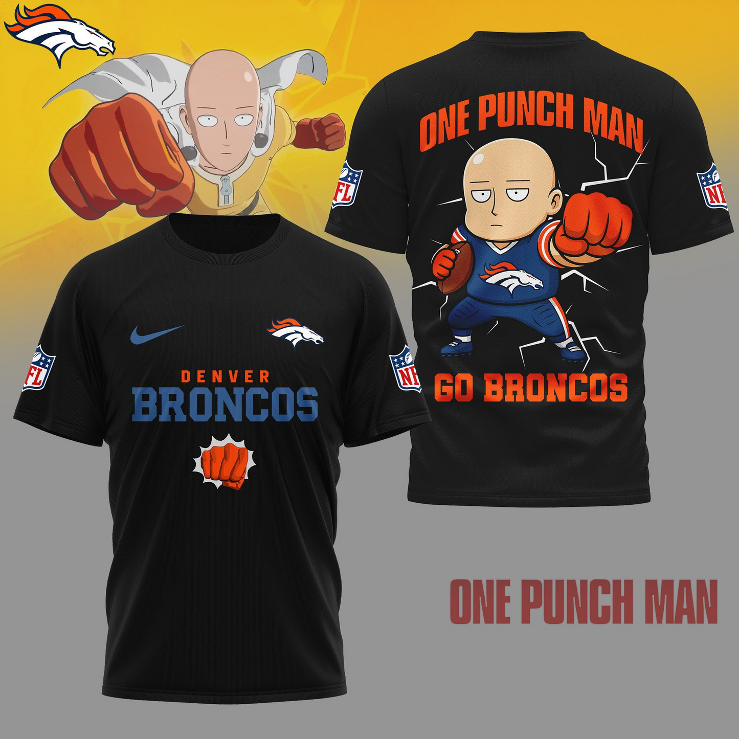 DB Premium NFL One Punch Man Fan 3D Shirt DDT NTL