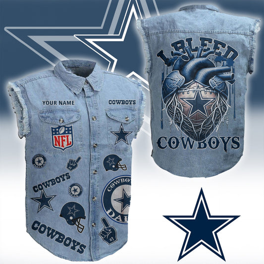 DC NFL Personalize Sleeveless Denim Jacket For Fan DDT CTND