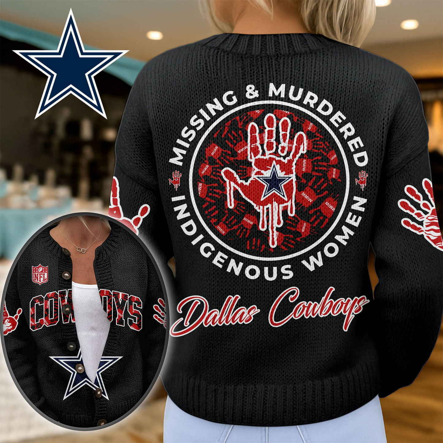 DC Premium NFL Cozy Knit Cardigan DDT NTL