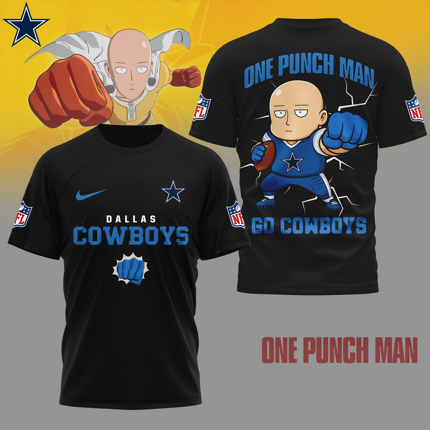 DC Premium NFL One Punch Man Fan 3D Shirt DDT NTL