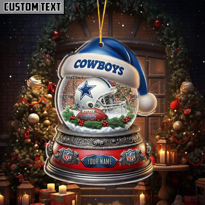 NFL Glass Snow Ball Helmet Football Ornament DDT CTND