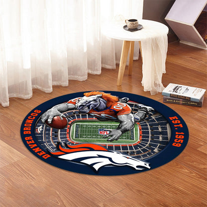 DEN x NFL Luxury 3D Round Rug DatND DVT