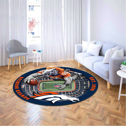 DEN x NFL Luxury 3D Round Rug DatND DVT