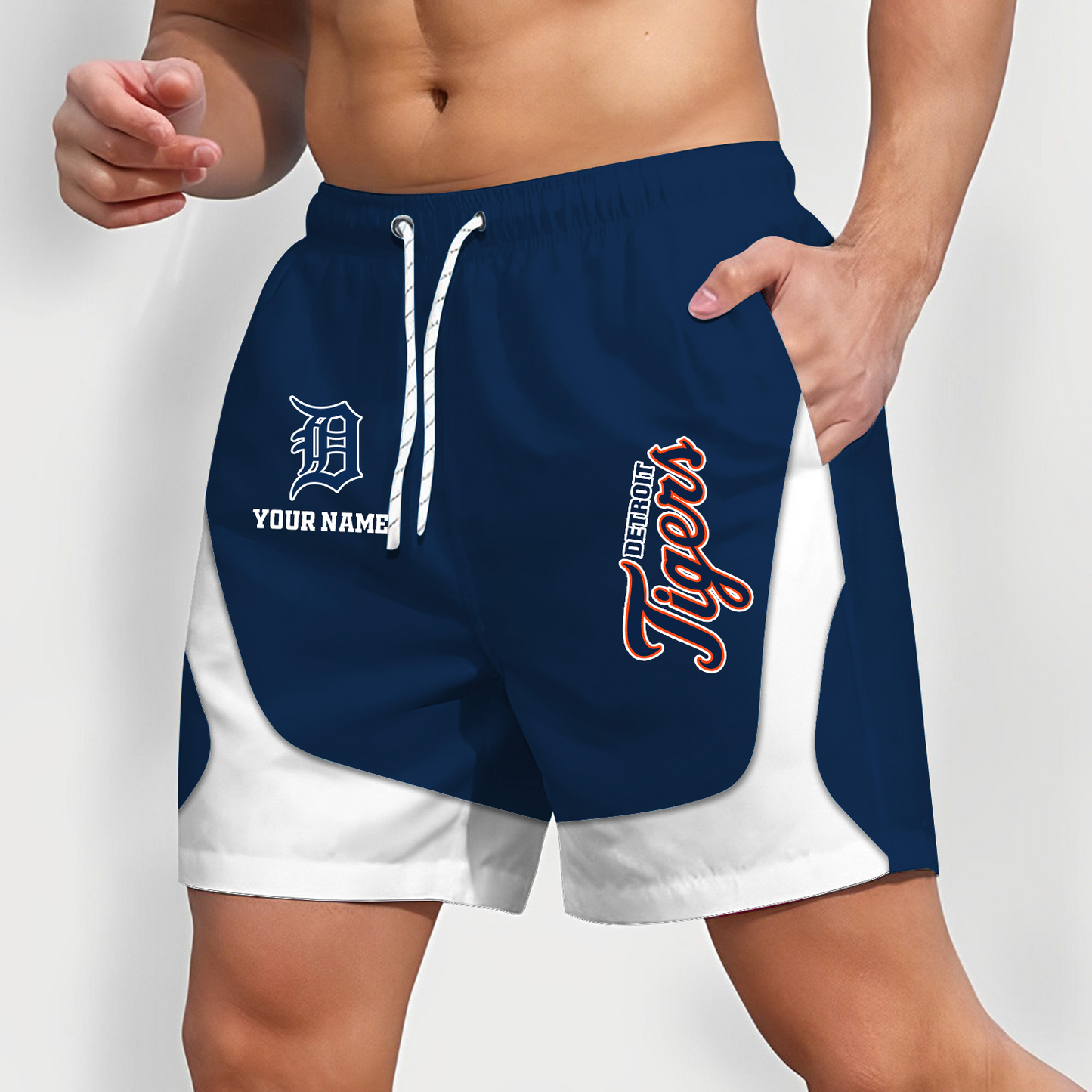 DET x MLB Team Special Short Pants For Men Custom Name Gifts DATND TANTD