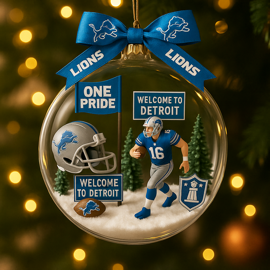 DET x NFL Commemorative Christmas Ornament DatND DVT