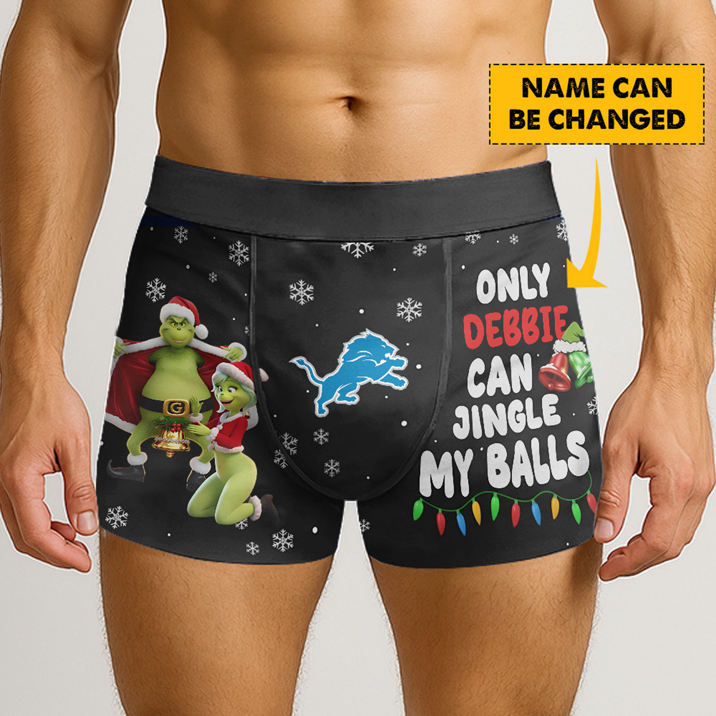 DET x NFL Funny Grinch Men Boxers Personalized Any Name DatND DVT
