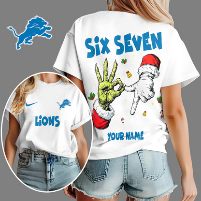 DET x NFL Funny Six Seven Hot Trend Tshirt Custom Any Name DATND TANTD