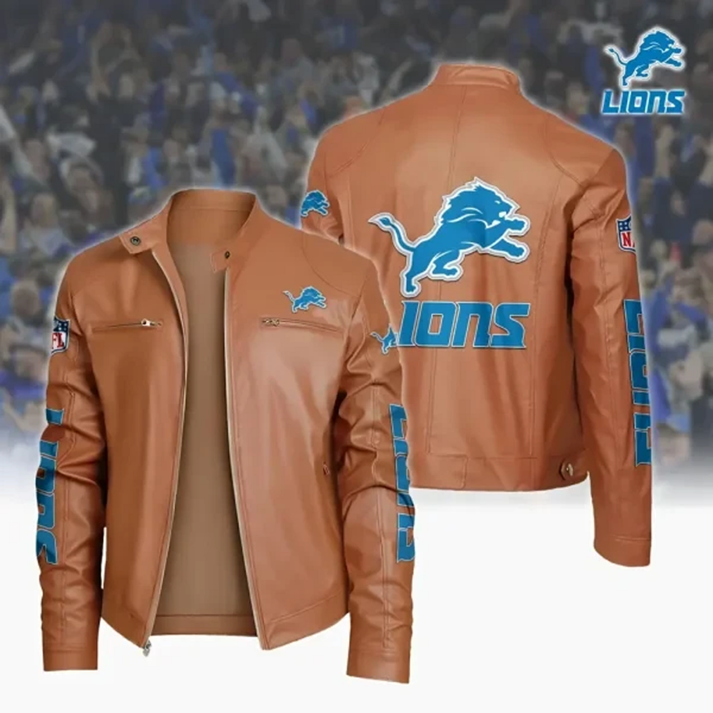 DET x NFL Sport Leather Jacket DATND TANTD