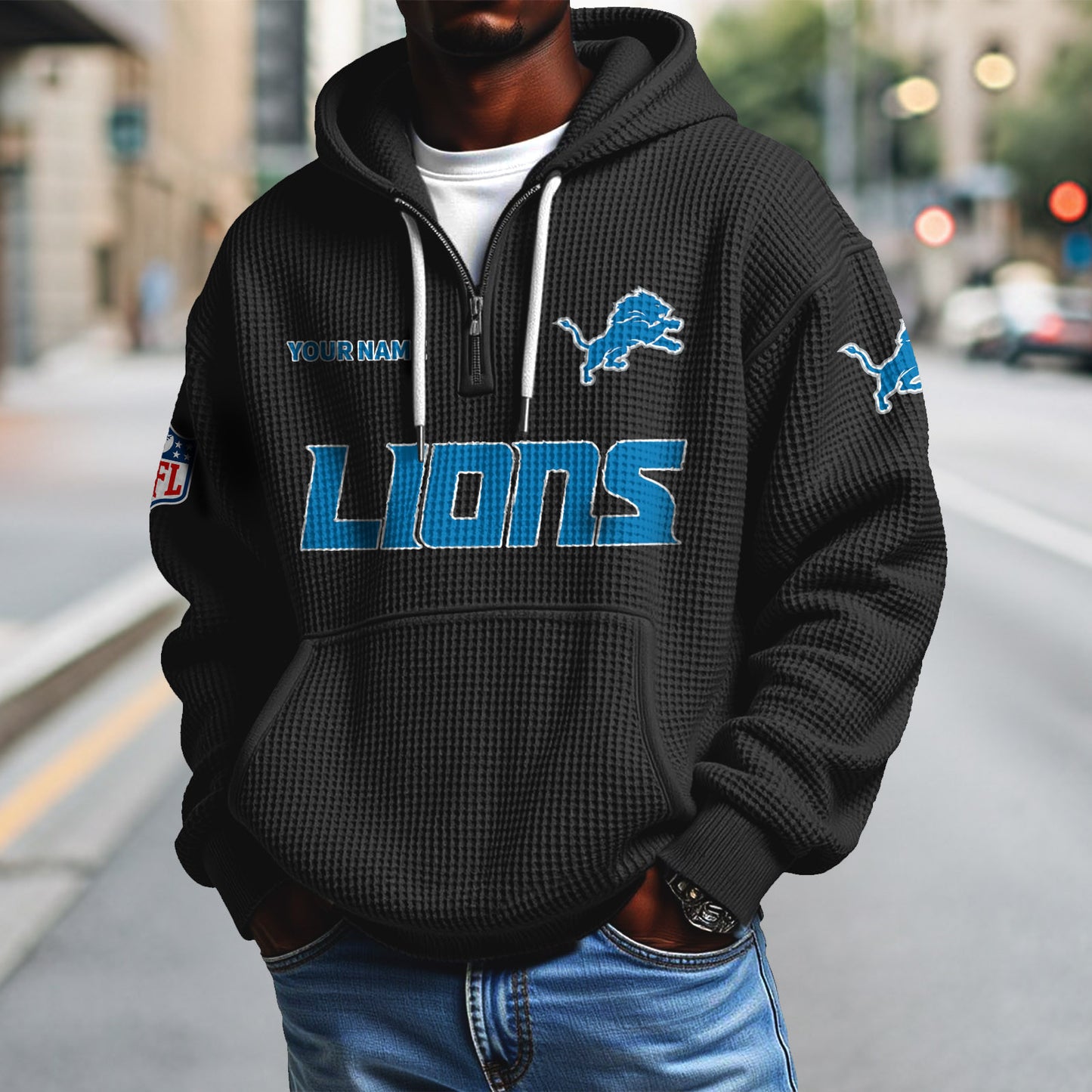 DET x NFL Waffle Hoodie DatND DVT