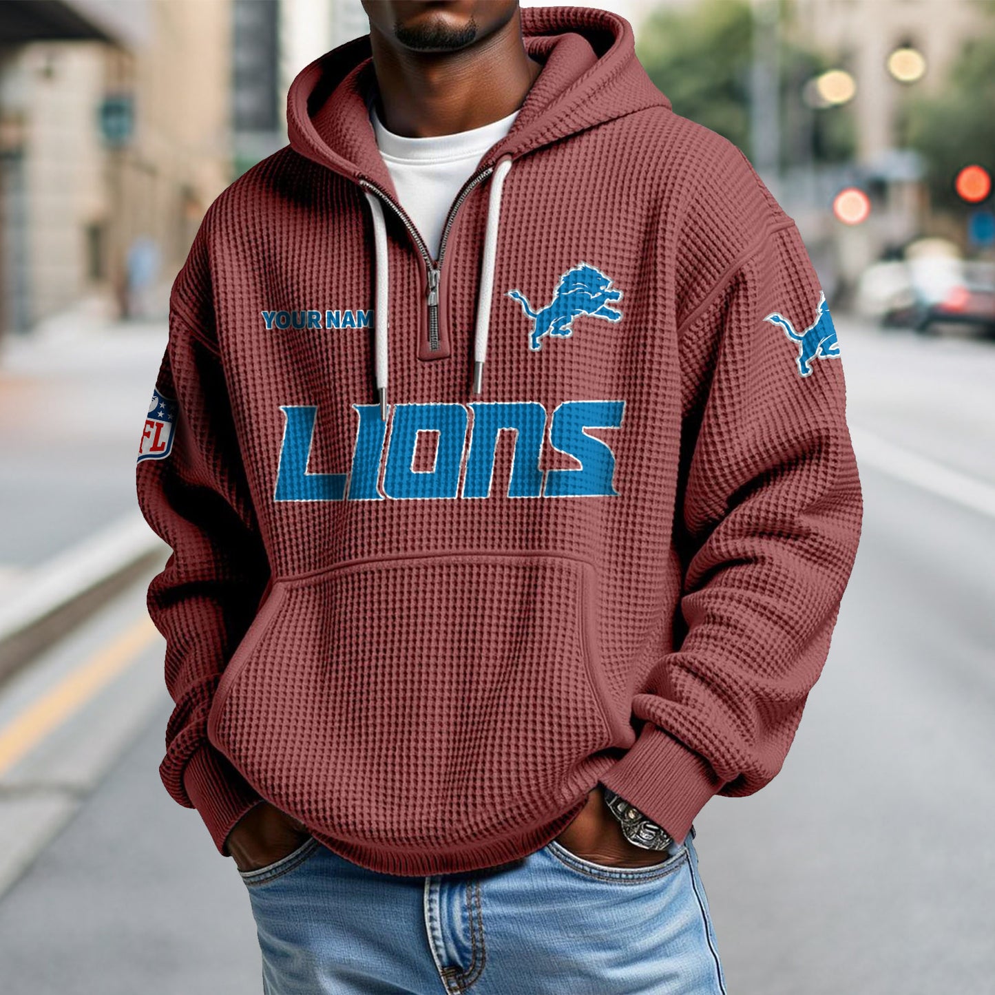 DET x NFL Waffle Hoodie DatND DVT