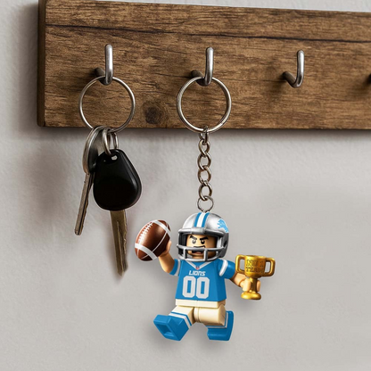 DL Premium NFL Lego No. 1 Team Personalized Key Chain DDT NTL