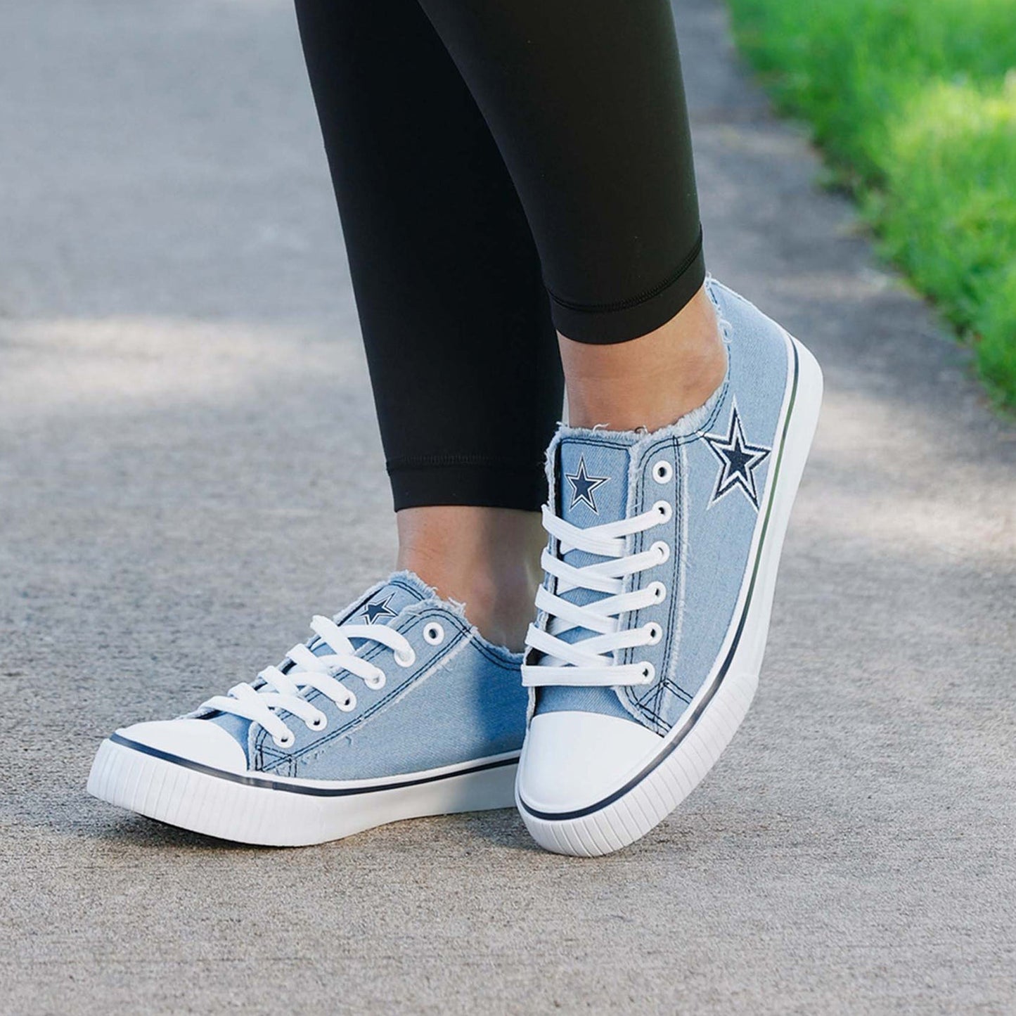 Dallas Cowboys Womens Denim Low Top Canvas Shoes NDD