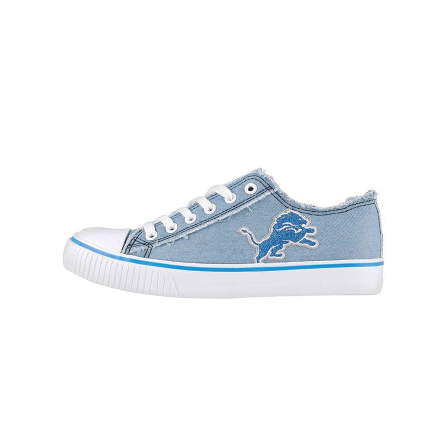 Detroit Lions Womens Denim Low Top Canvas Shoes NDD