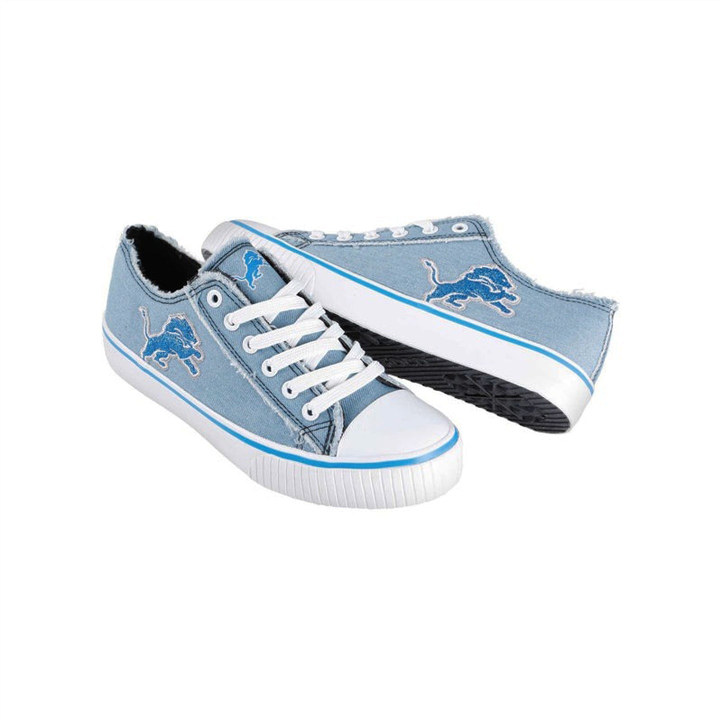 Detroit Lions Womens Denim Low Top Canvas Shoes NDD