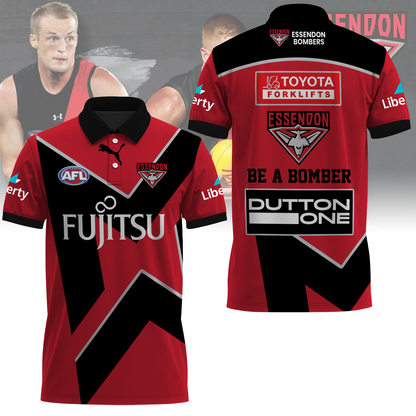 Essendon Football Club AFL Be A Bomber Limited Edition Polo Shirt TM - Super Savings When Buying Combo V1