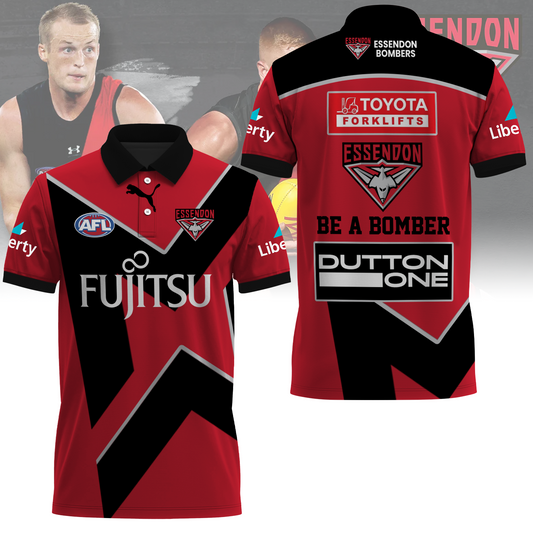 Essendon Football Club AFL Be A Bomber Limited Edition Polo Shirt TM - Super Savings When Buying Combo V1
