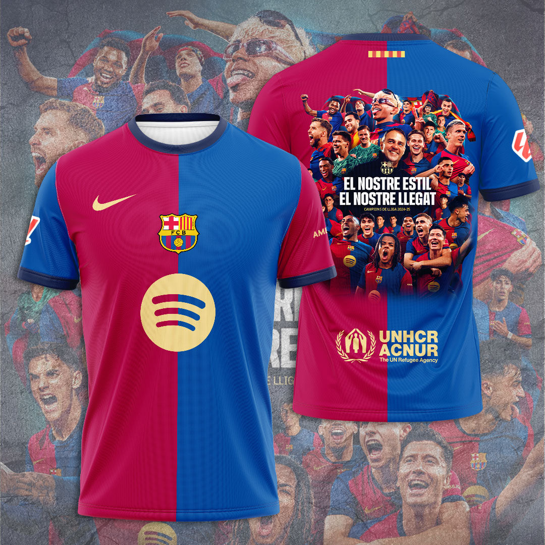 FC Barcelona Campeones La Liga 2024 2025 V3 Shirt DDT