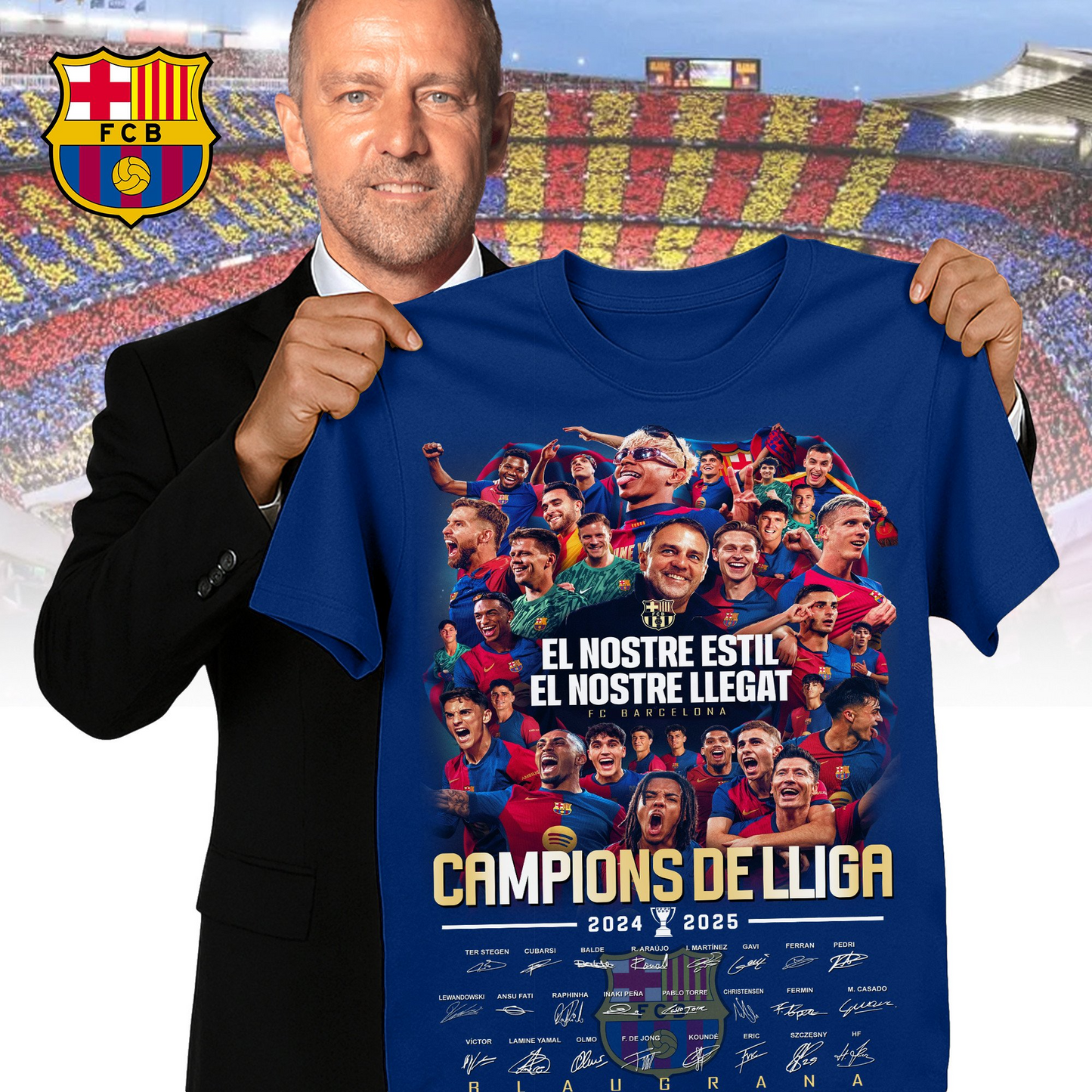 FC Barcelona Campeones La Liga Shirt DDTCTND