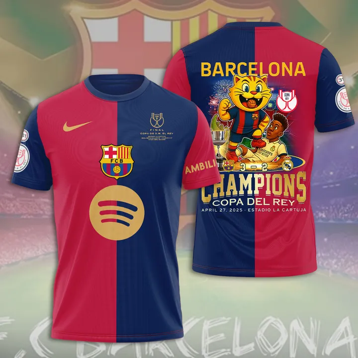 FC Barcelona Copa Del Rey Champions 3D Shirt NDD
