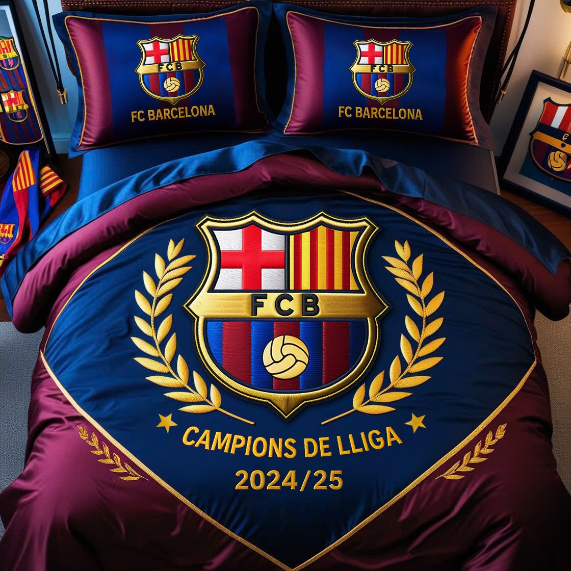 FC Barcelona Campeones La Liga V3 Bedding Set DDT