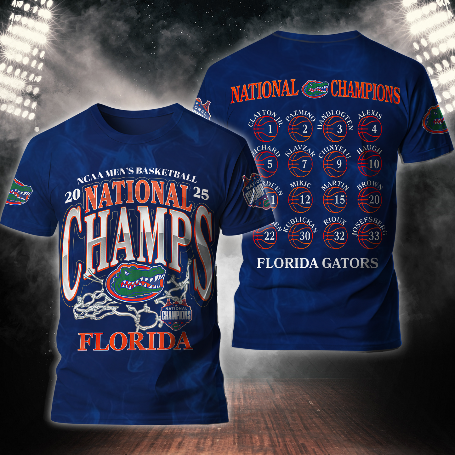 Florida Gators Mens Basketballl Hoodie Championship V12 2025