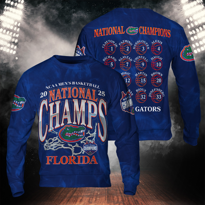 Florida Gators Mens Basketballl Hoodie Championship V12 2025