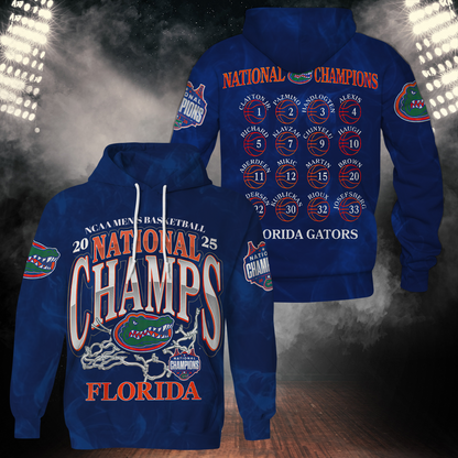 Florida Gators Mens Basketballl Hoodie Championship V12 2025