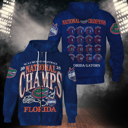 Florida Gators Mens Basketballl Hoodie Championship V12 2025
