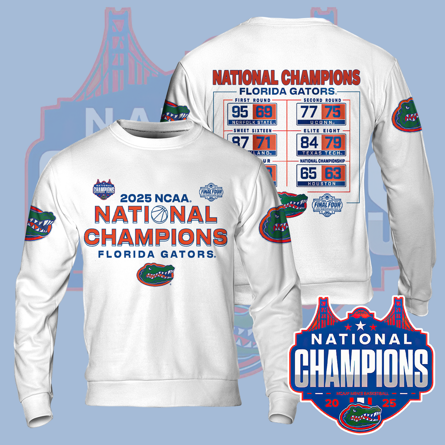 Florida Gators Mens Basketballl Hoodie Championship V13 2025