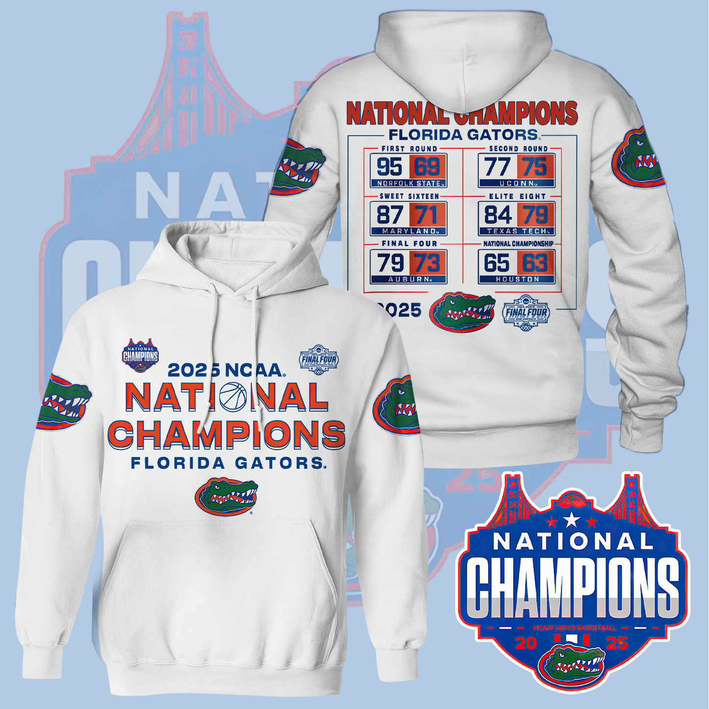 Florida Gators Mens Basketballl Hoodie Championship V13 2025