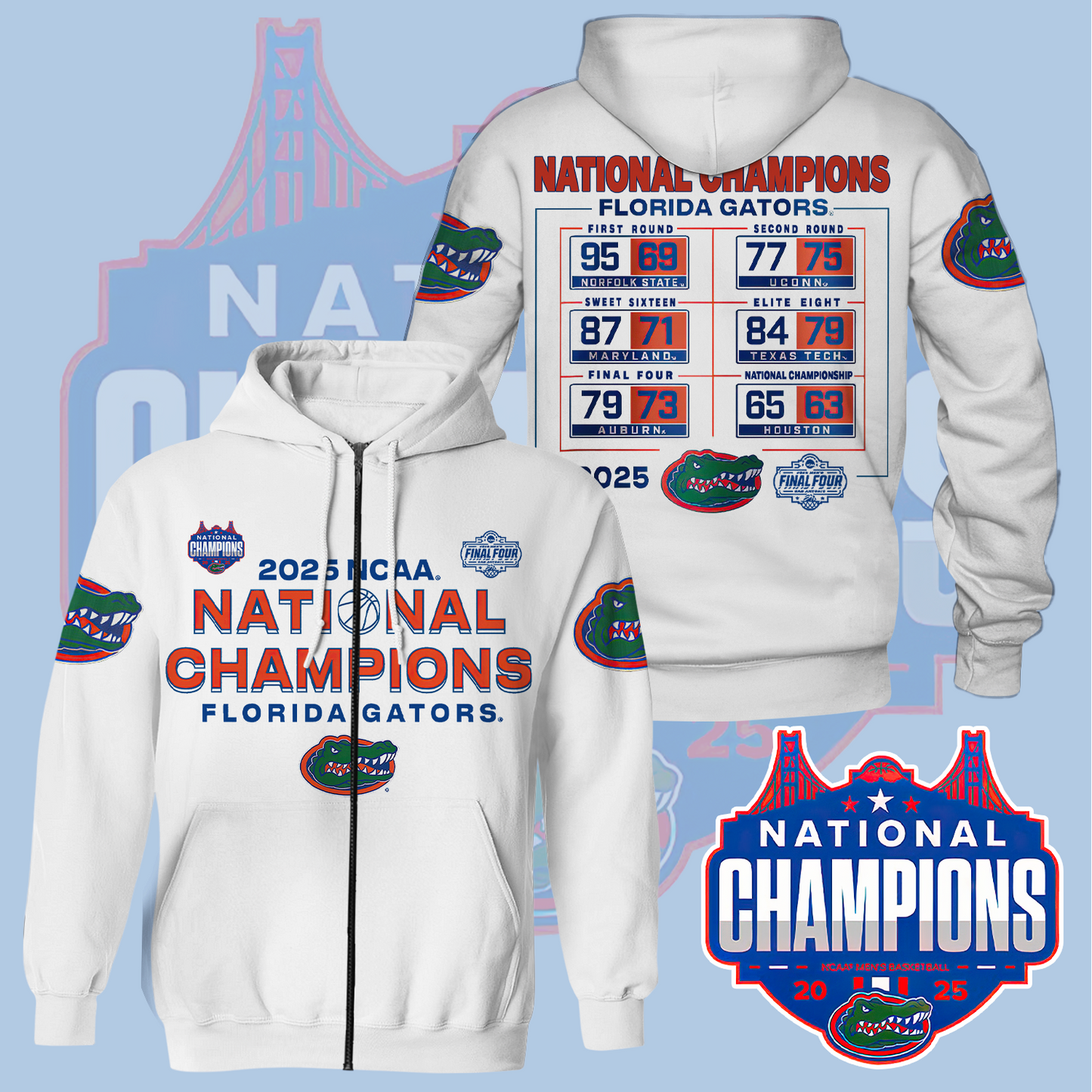 Florida Gators Mens Basketballl Hoodie Championship V13 2025