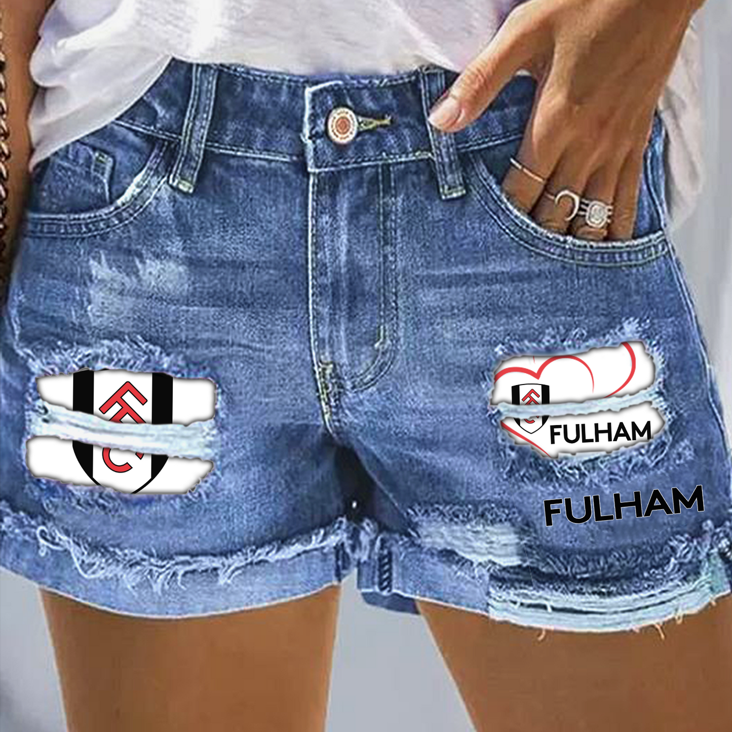 Fulham Rip Print Fashion Denim Shorts