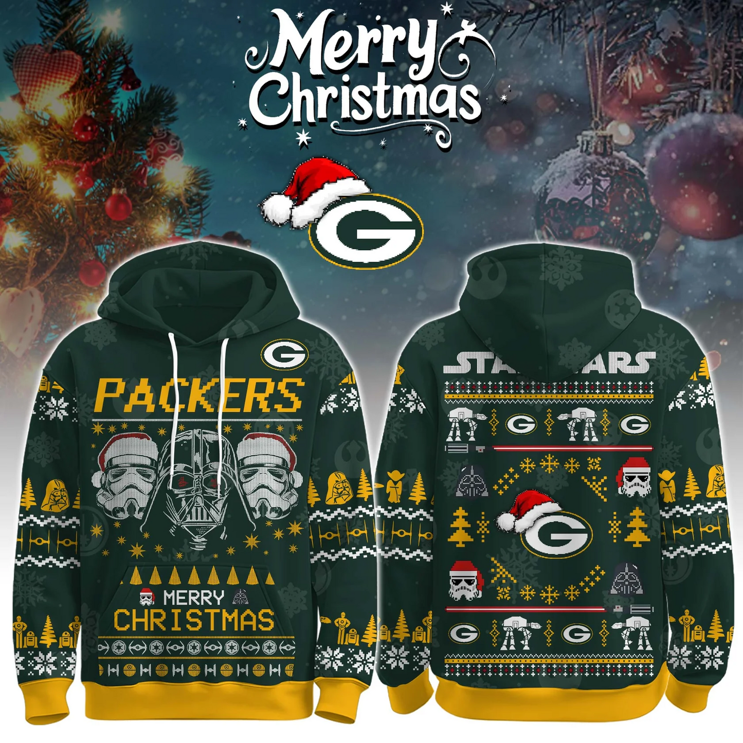GB x NFL Unisex Merry Christmas The Force Edition Hoodie DATND TANTD